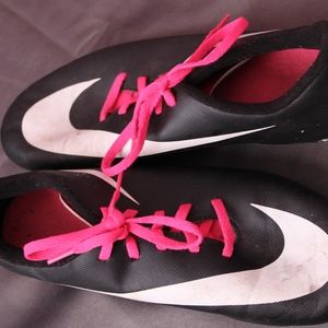 Black, Pink and White Nike Cleats
